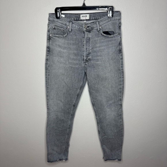 Agolde Nico High Rise Slim in Risk Grey Jeans - Picture 4 of 14
